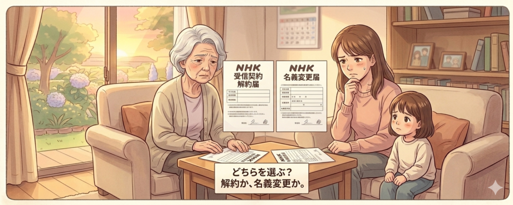 解約か、名義変更で悩む家族